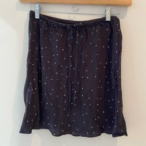 Size 6 MADEWELL silk skirt - navy with little stars!